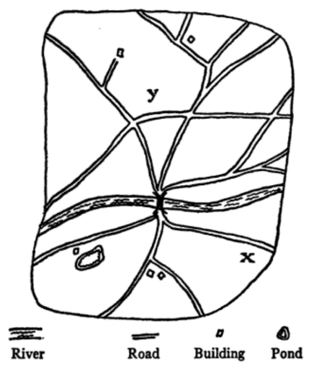 Figure n&deg;&nbsp;1&nbsp;: Carte du jeu des parachutistes (Schelling, 1986 [1960])