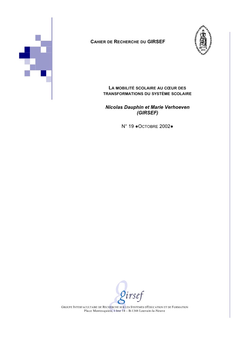 					Afficher No 19 (2002): La mobilité scolaire au cœur des transformations du système scolaire
				