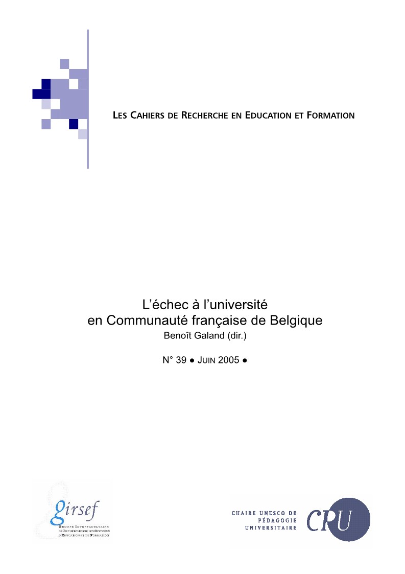 					Afficher No 39 (2005): L’échec à l’université en Communauté française de Belgique
				