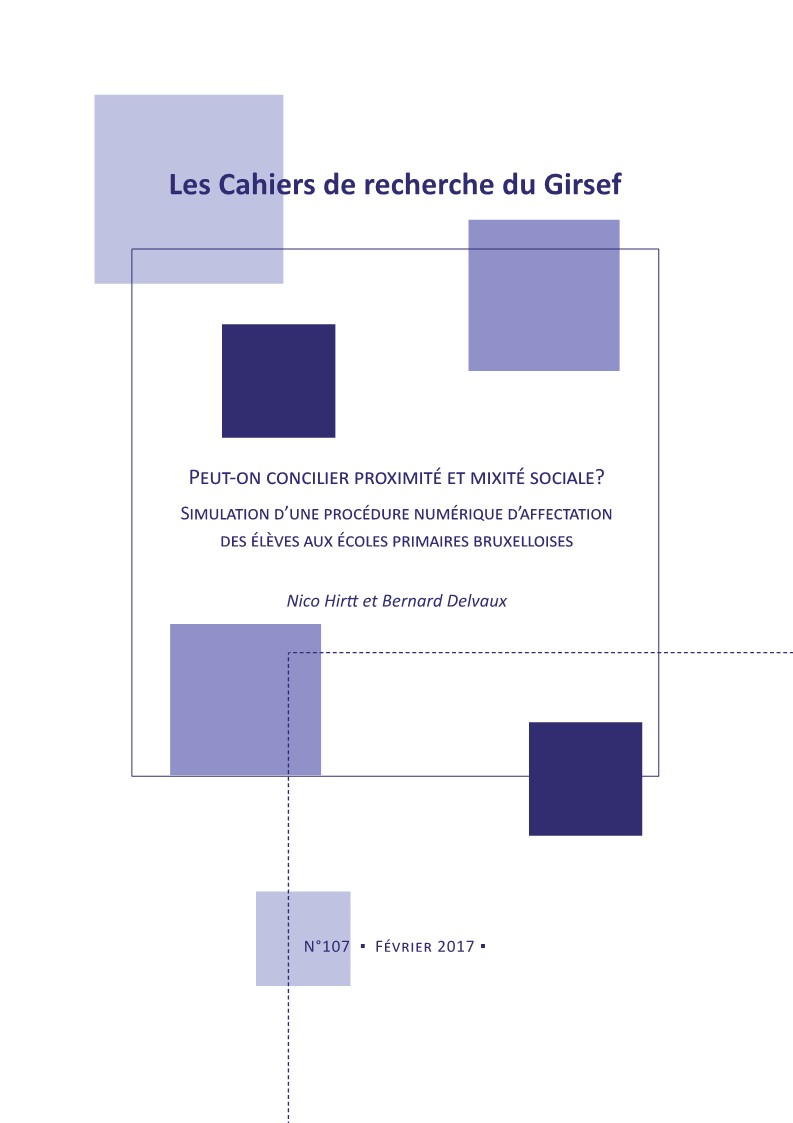 					Afficher No 107 (2017): Peut-on réconcilier proximité et mixité sociale? Simulation d'une procédure numérique d'affectation des élèves aux écoles primaires bruxelloises
				