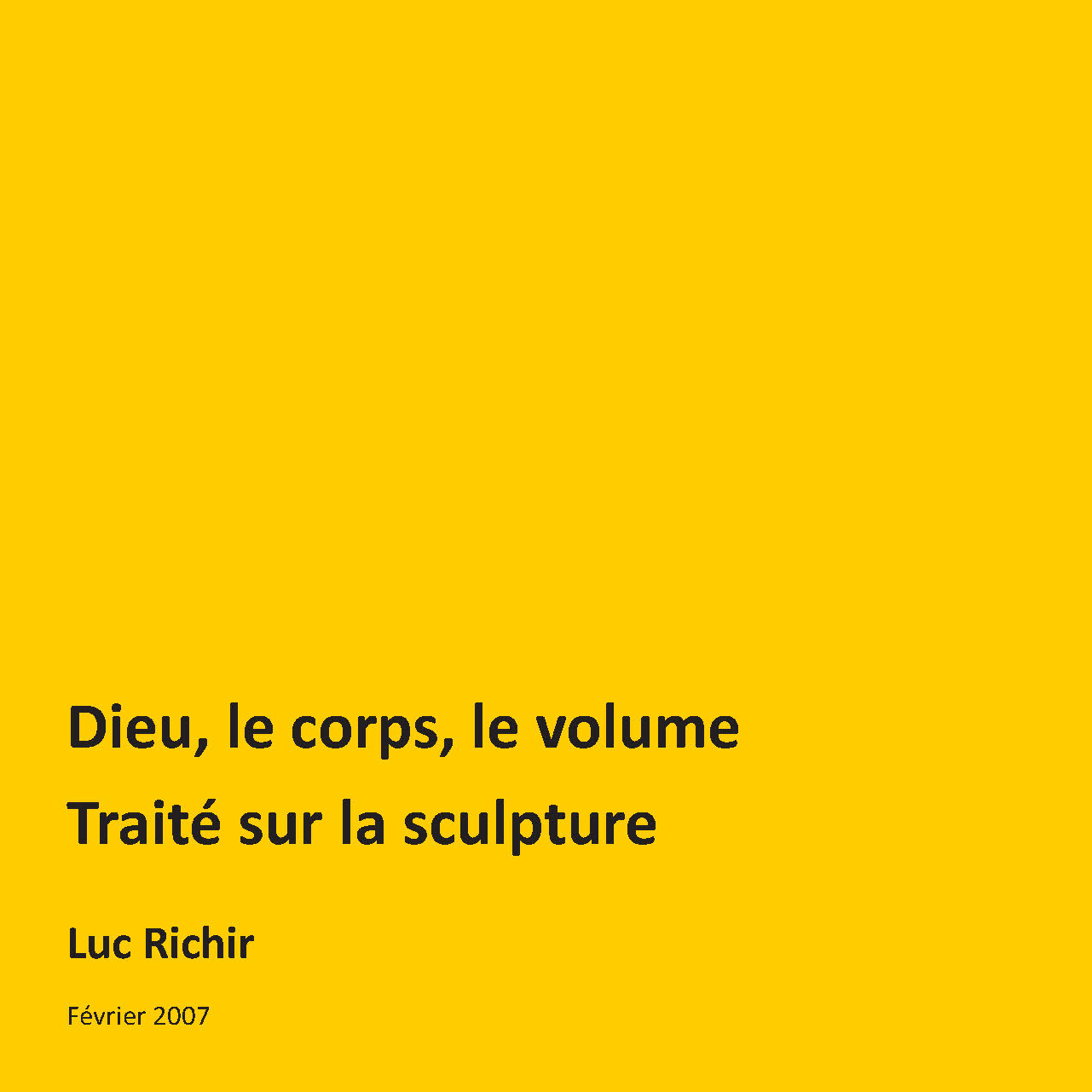 Dieu, le corps, le volume